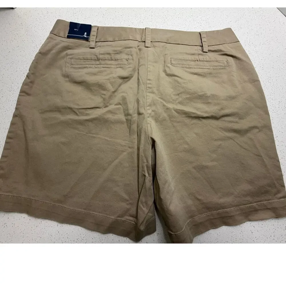 Lands' End Shorts Size 14 Light Beige Khaki Fit 2 Women's Casual Modern Uniform